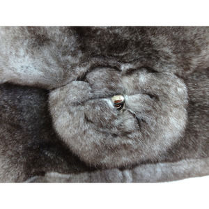 Chanel Fur Shearling Shoulder Bag Real Fur Gray